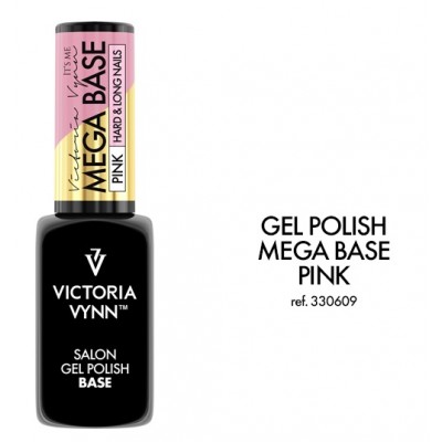 salon gel polish mega base hard & long nails pink